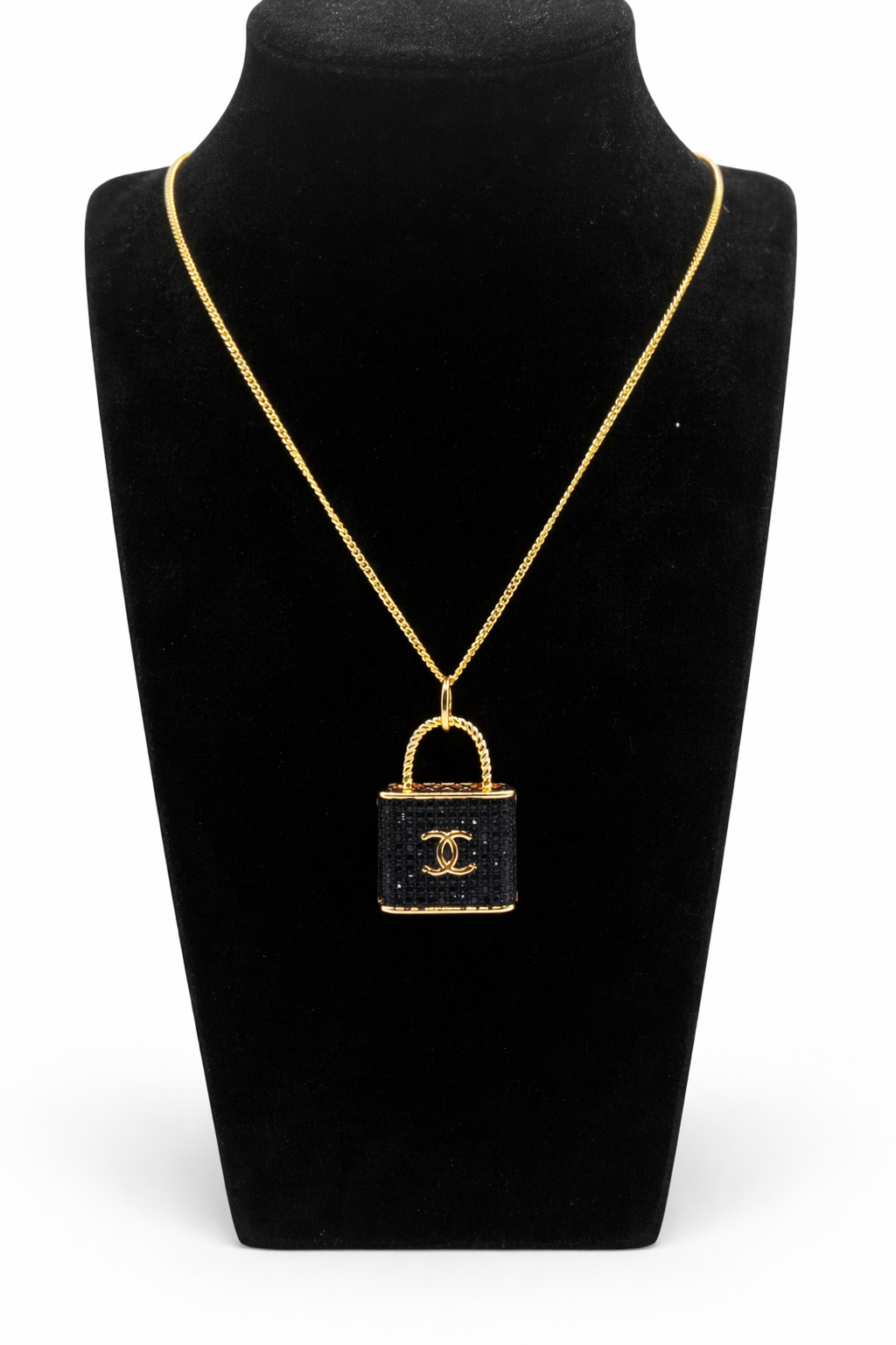Mini Padlock Charm Pendant Necklace – Gold Colored