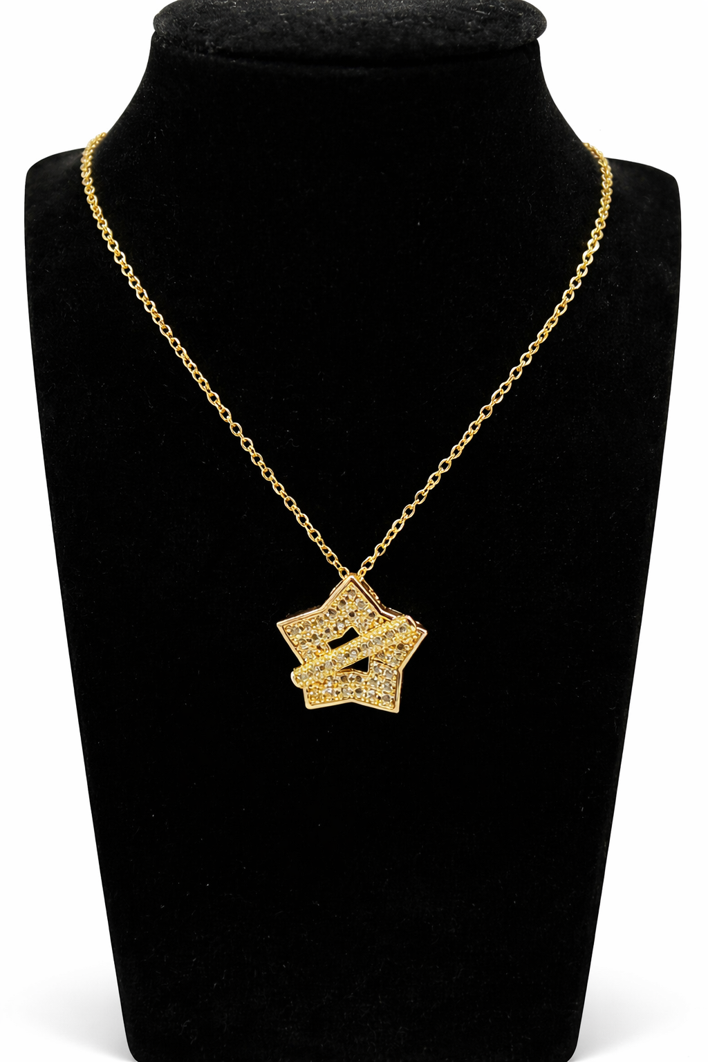 Crystal Star Layered Pendant Necklace – Gold Colored