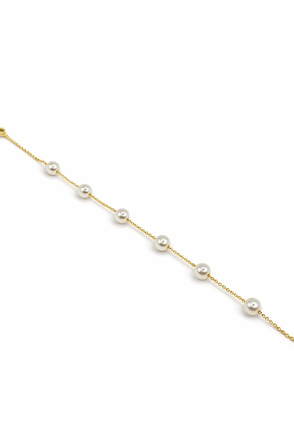 Pearl Station Chain Bracelet – Gold Colored