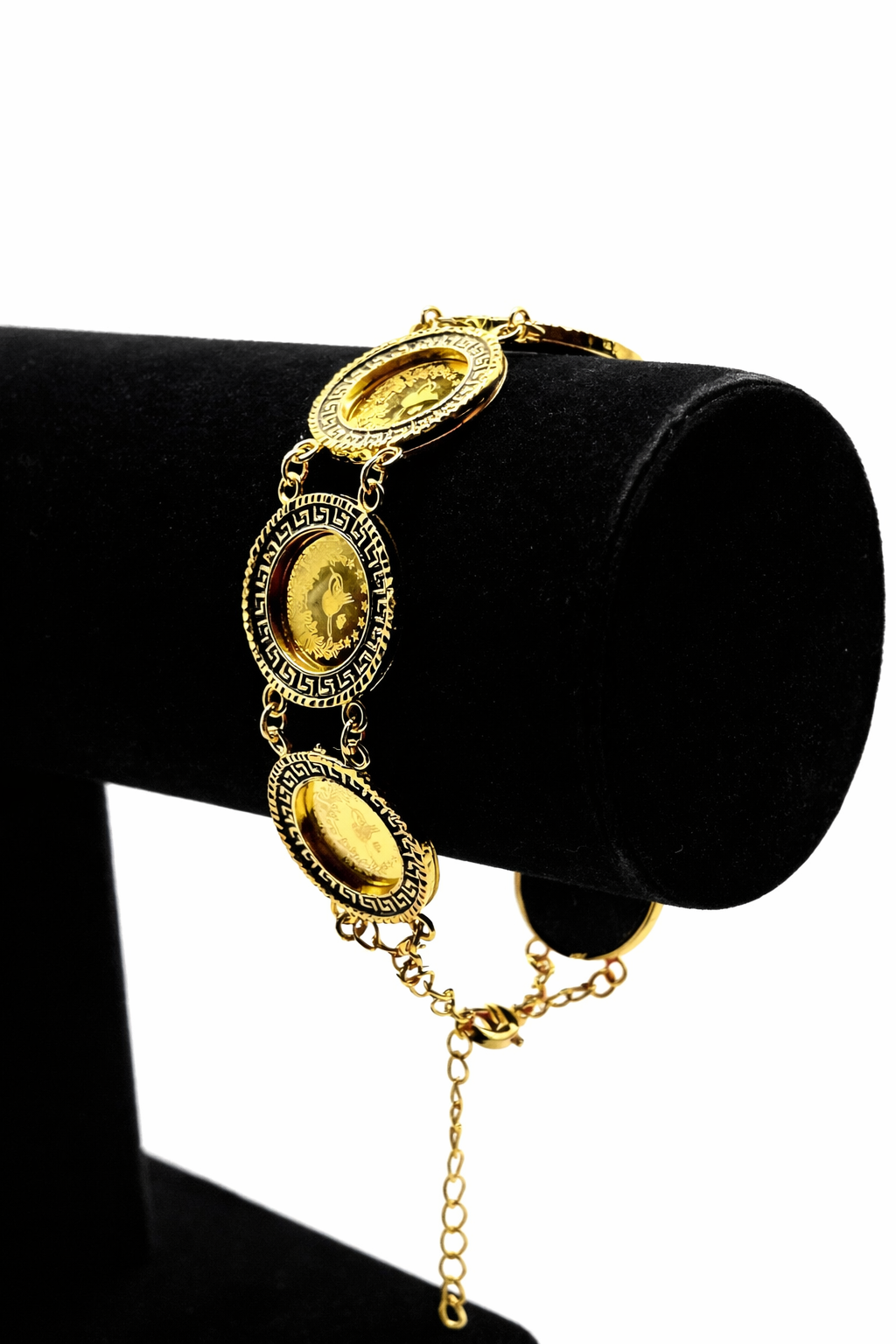 Greek Coin Link Bracelet – Gold Colored