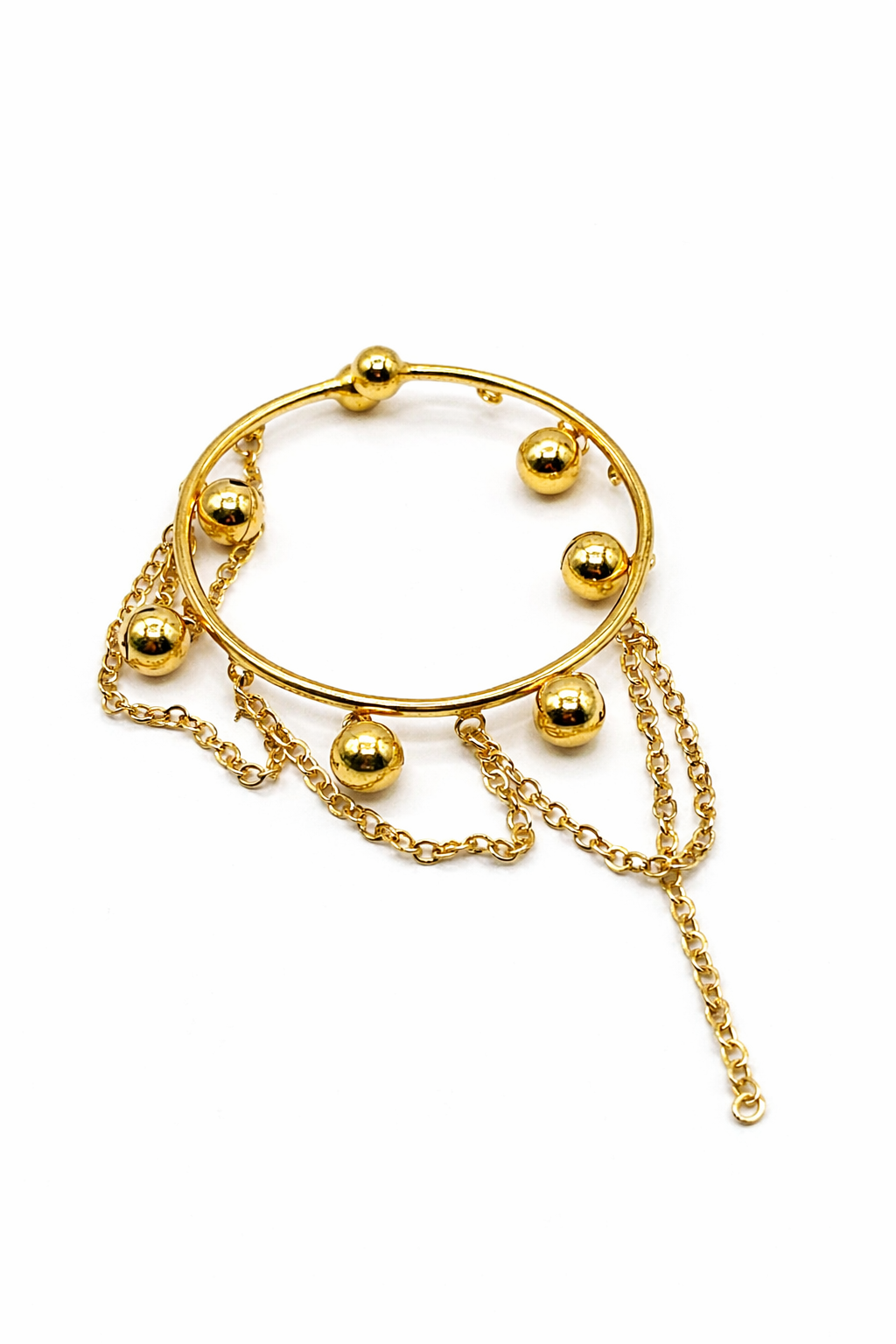 Charm Tassel Bangle Bracelet – Gold Colored
