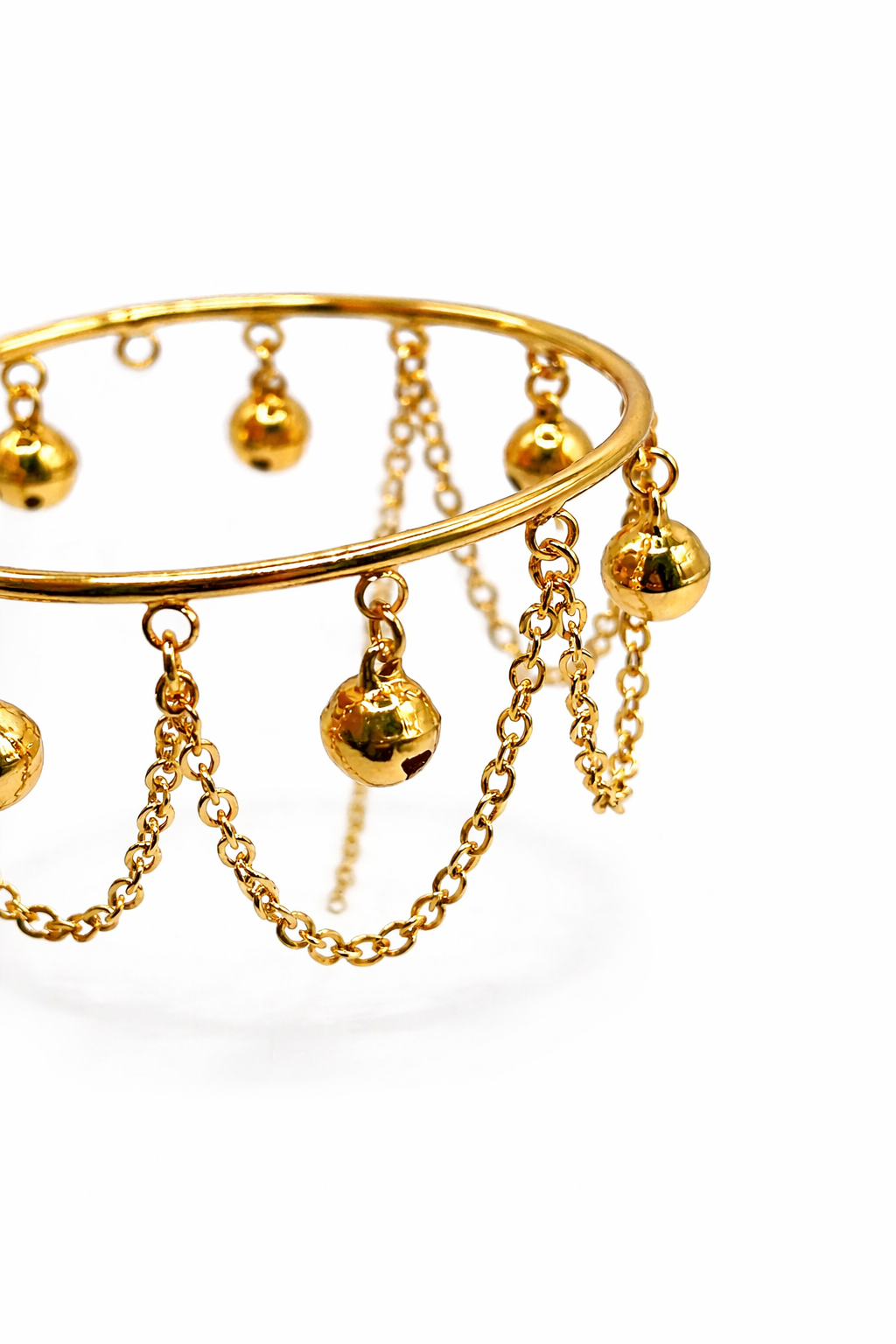 Charm Tassel Bangle Bracelet – Gold Colored