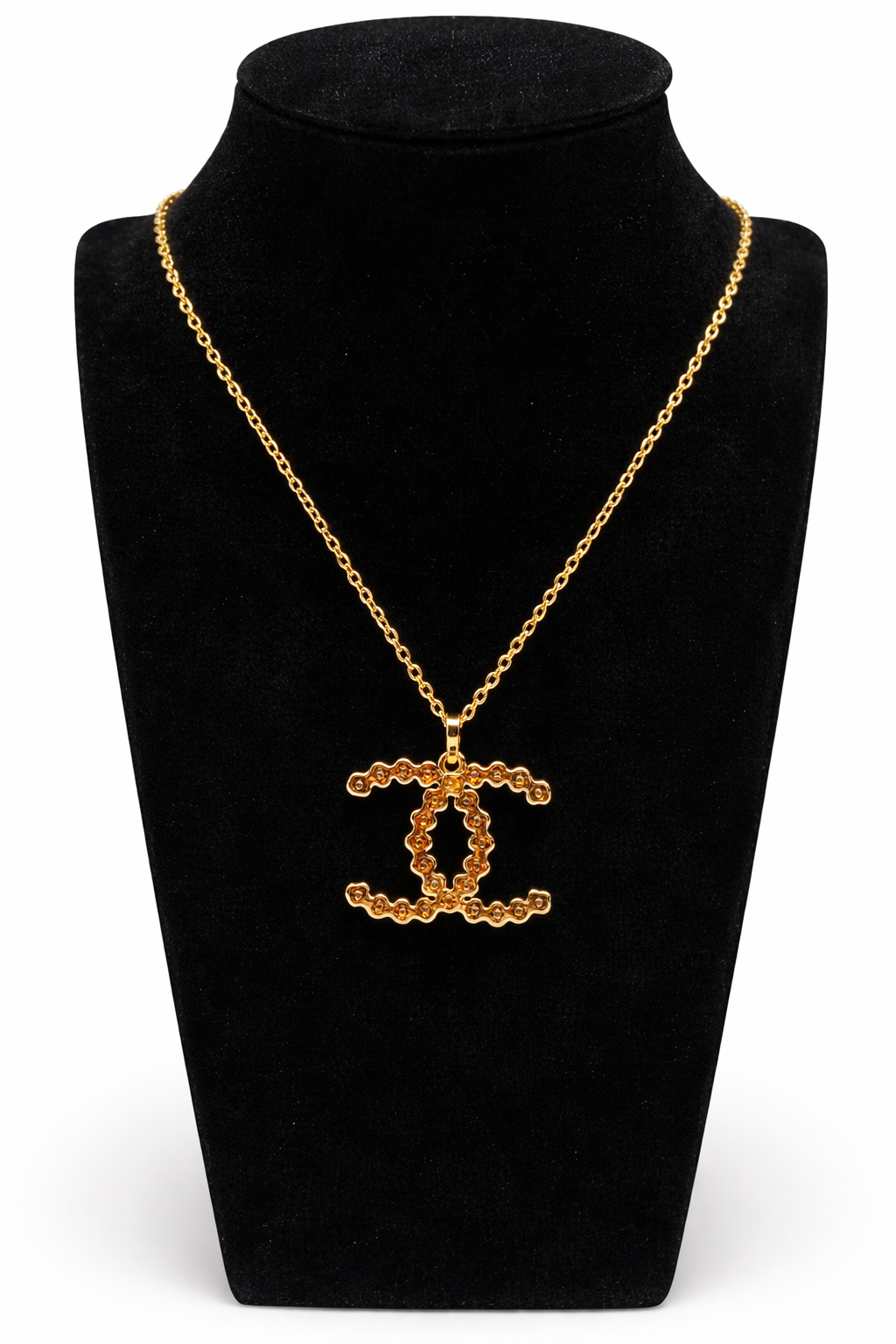 Interlocking Double C Pendant Necklace – Gold Colored