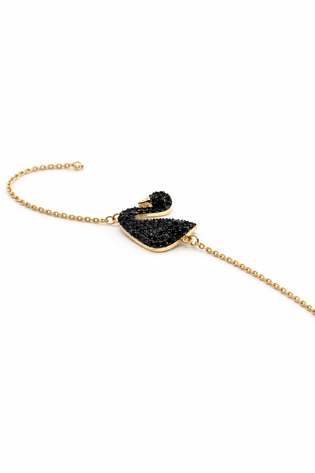 Black Swan Charm Bracelet – Gold Colored