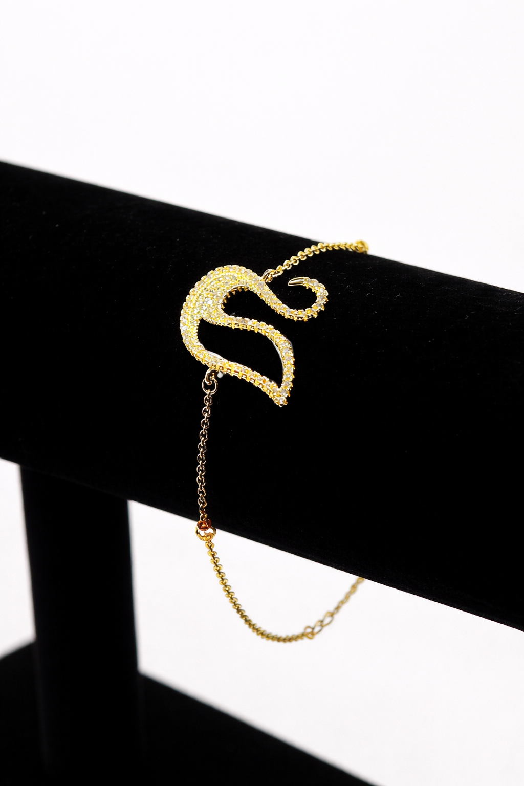 Crystal Swan Charm Bracelet – Gold Colored