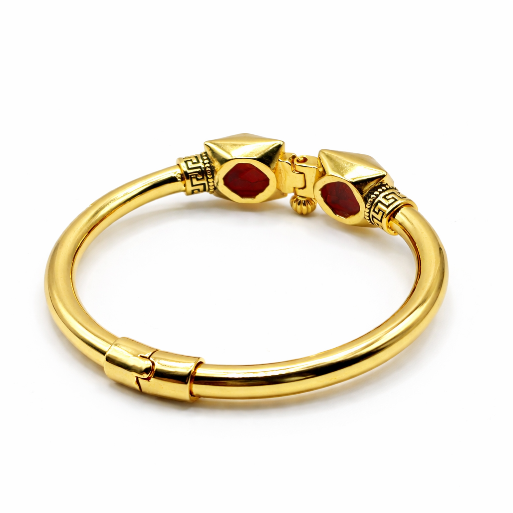 Pyramid Accent Bangle Bracelet – Gold Colored