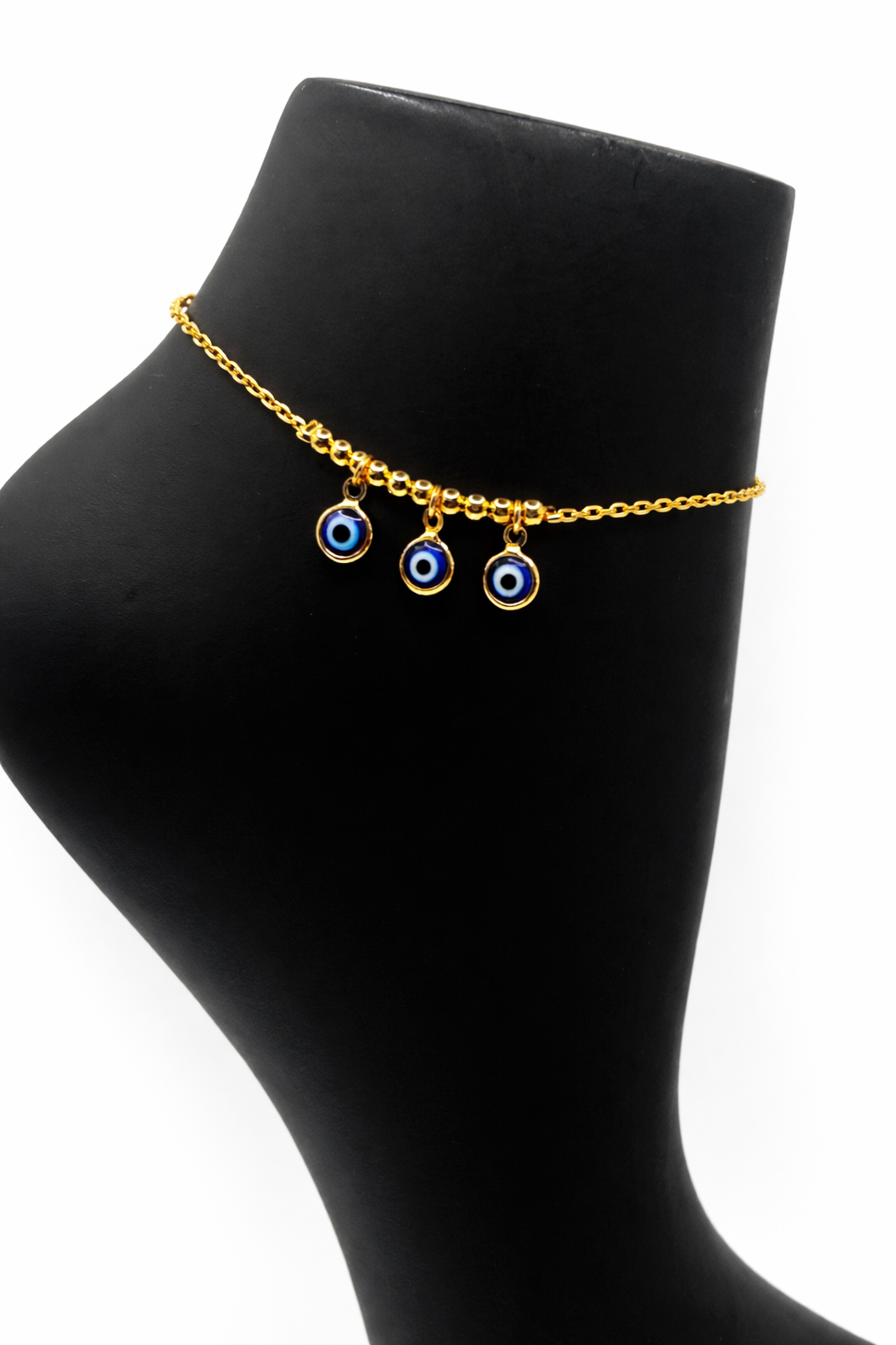 Evil Eye Charm Anklet – Gold Colored