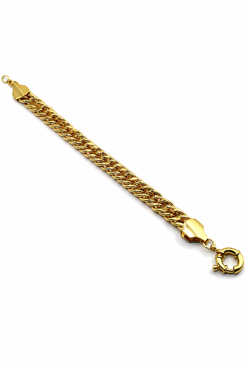 Classic Herringbone Chain Bracelet – Gold Colored