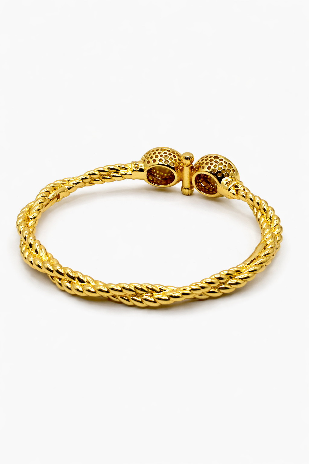 Double Rope Twist Bracelet – Gold Colored