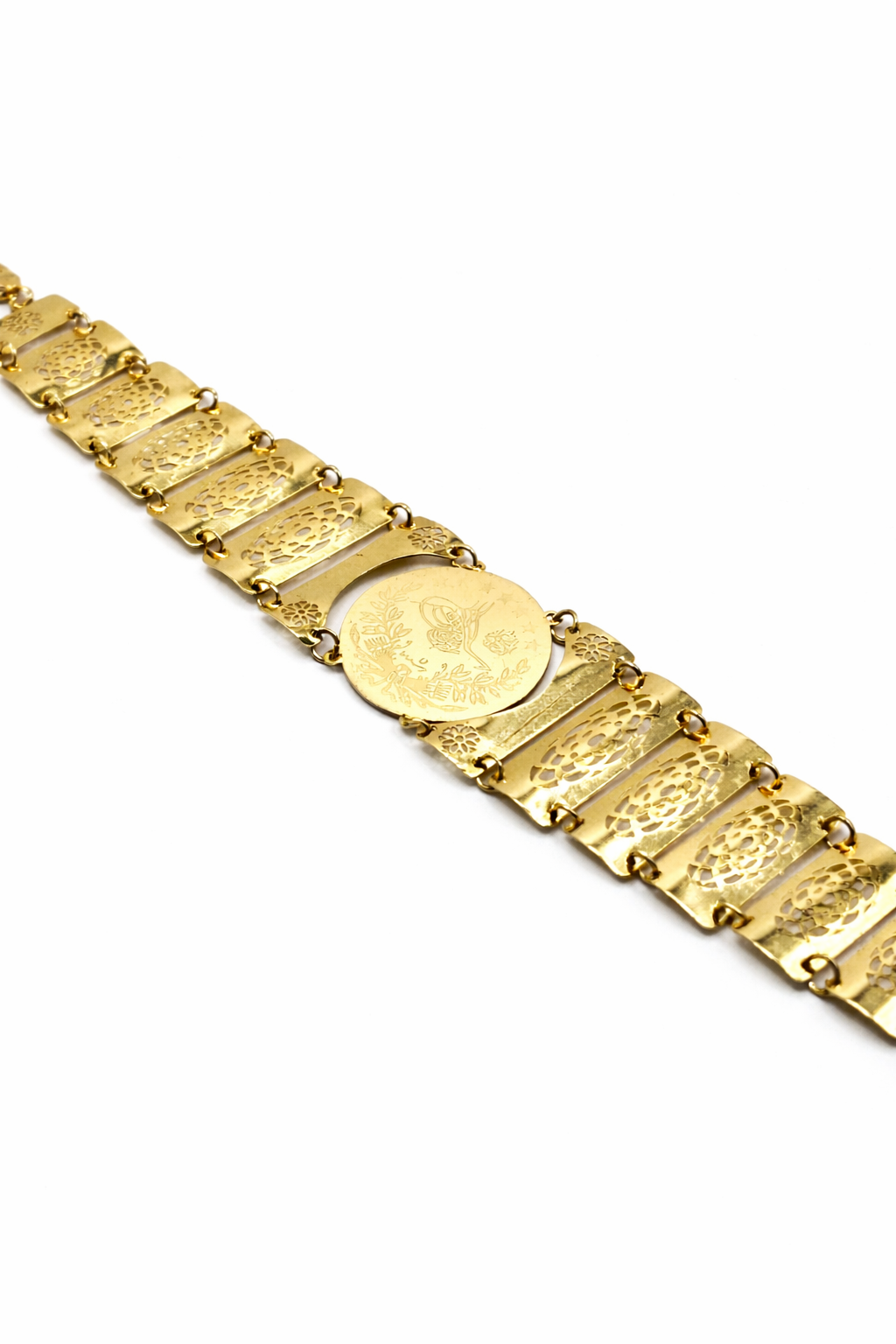 Ottoman Motif Link Bracelet – Gold Colored