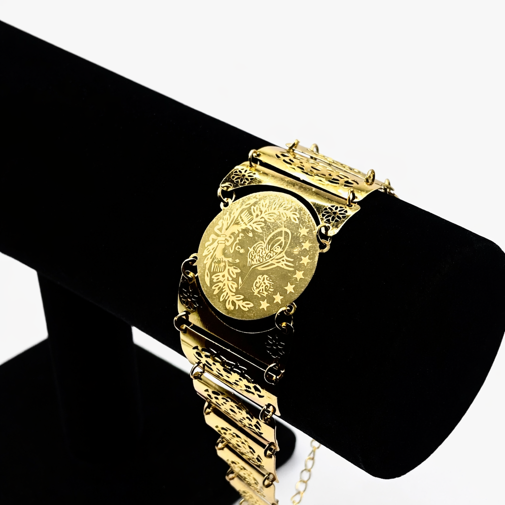 Ottoman Motif Link Bracelet – Gold Colored