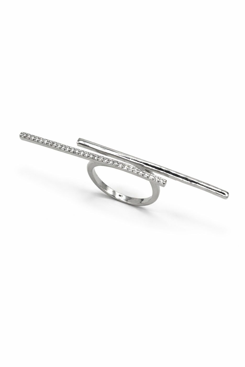Parallel Bar Minimal Ring – Silver Colored