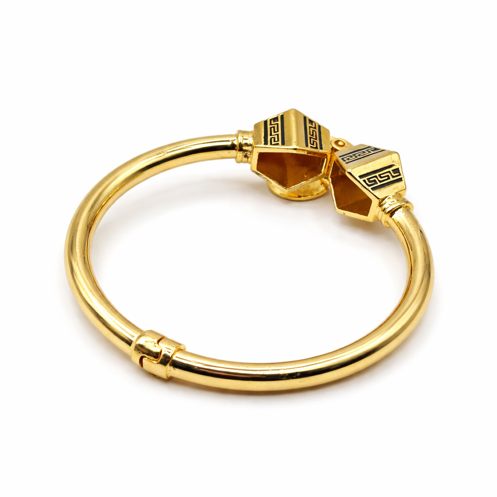 Ottoman Coin Charm Bangle Bracelet – Gold Colored