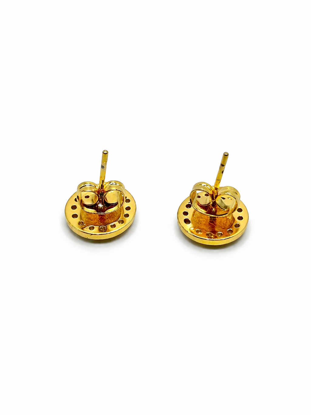 Infinity Halo Stud Earrings – Gold Colored.
