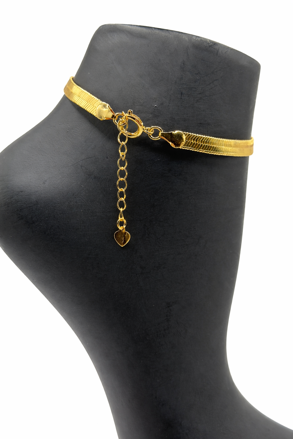 Classic Flat Herringbone Chain Necklace – Gold Colored