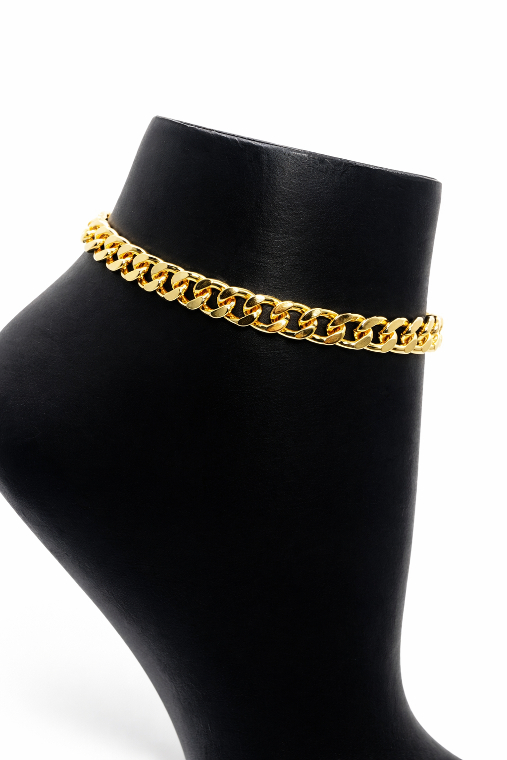 Clover Pendant Cuban Chain Anklet – Gold Colored