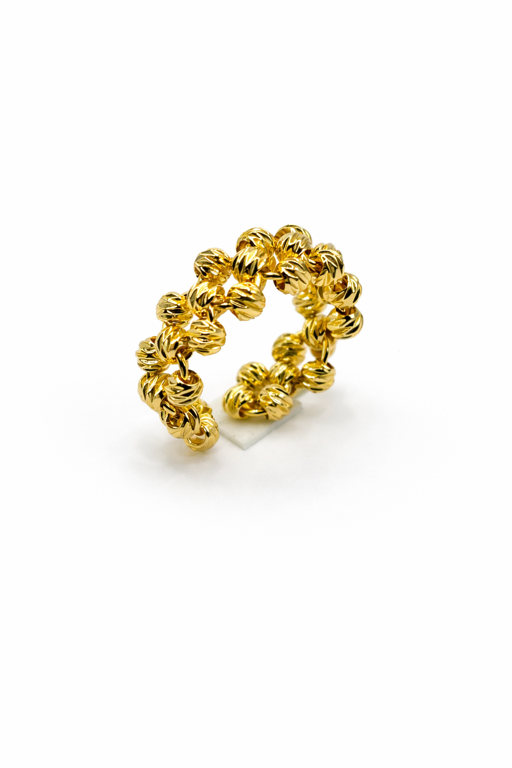 Textured Beaded Cluster Ring – Gold Colored