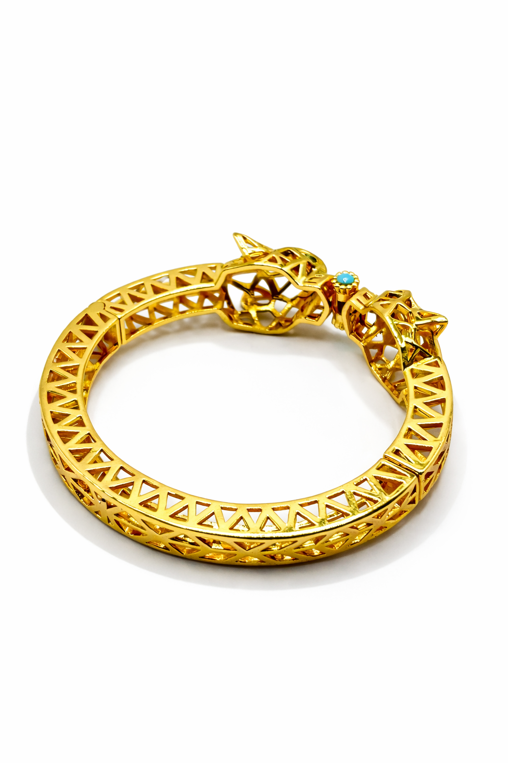 Royal Panther Lattice Bangle – Gold Colored