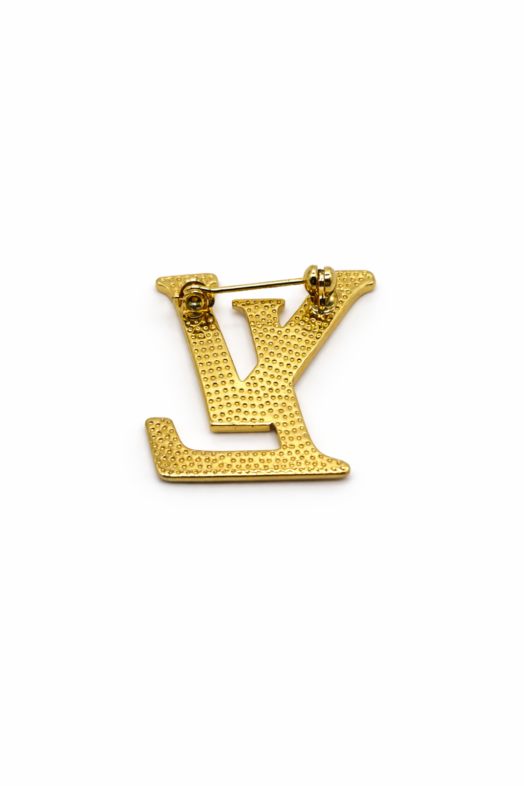 Monogram-Style Letter Brooch – Gold Colored