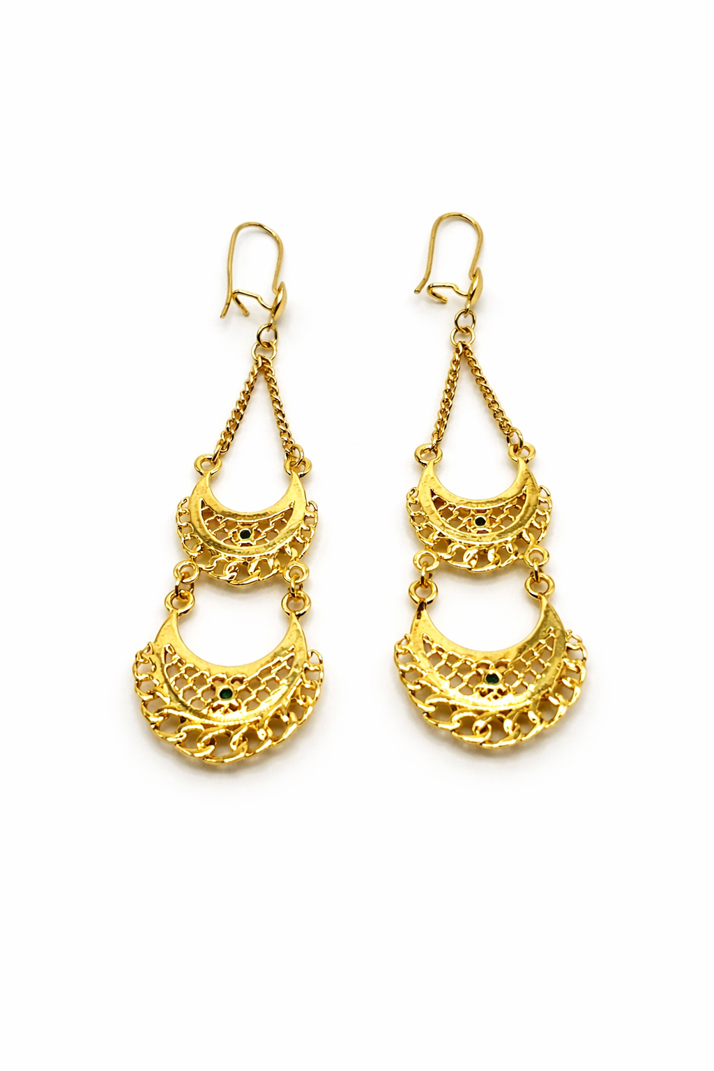 Layered Boho Chain Drop Earrings – Gold Colored