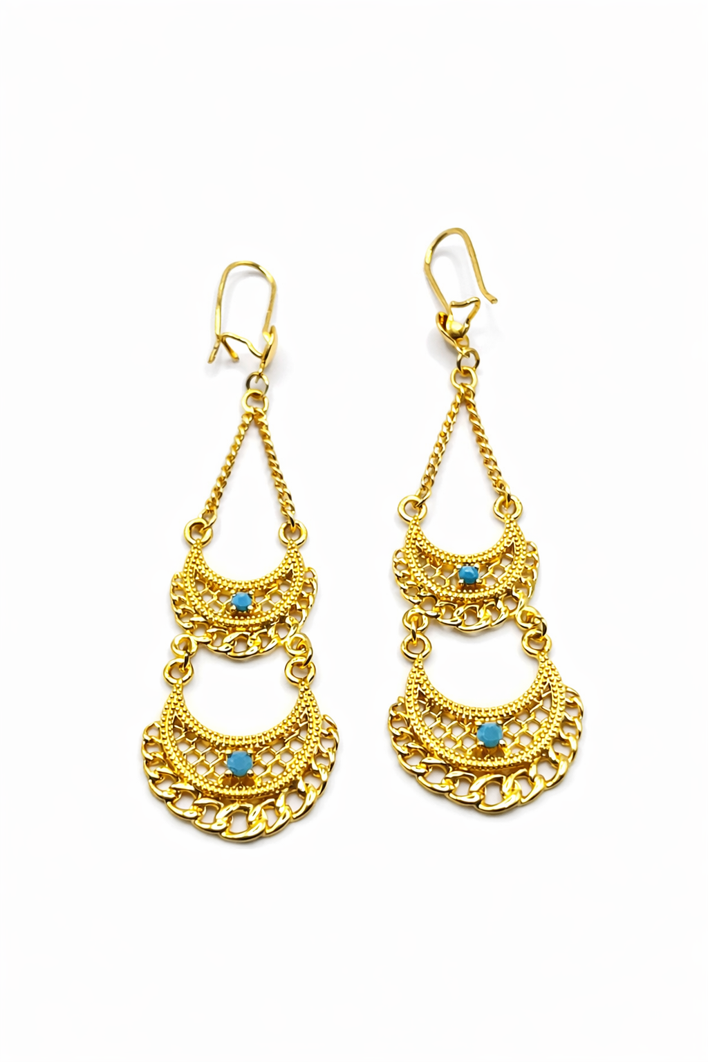 Layered Boho Chain Drop Earrings – Gold Colored