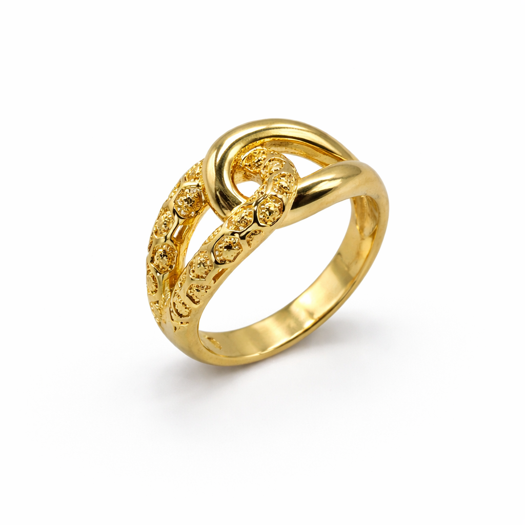 Twisted Knot Textured Gold Statement Ring