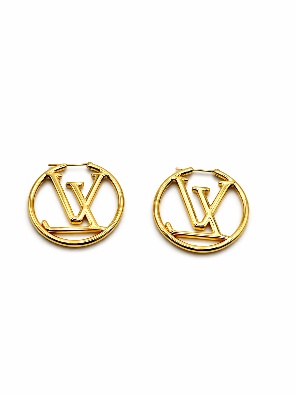 Monogram Circle Hoop Earrings – Gold Colored