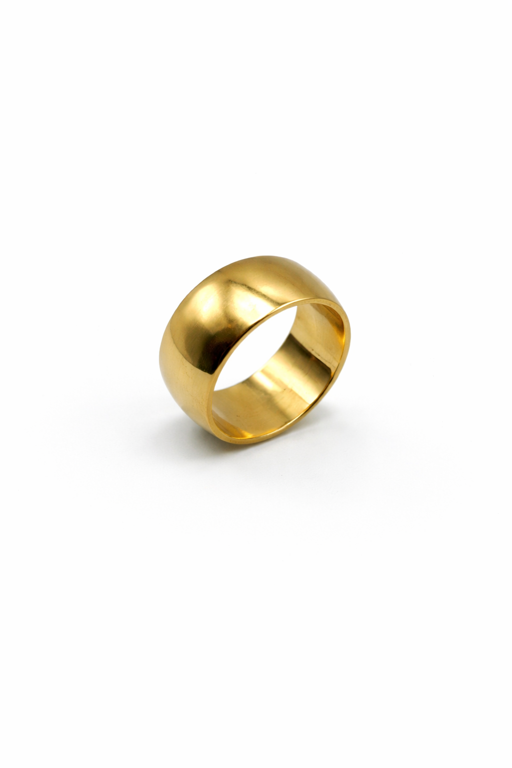 Classic Wide Dome Band Ring – Gold Colored