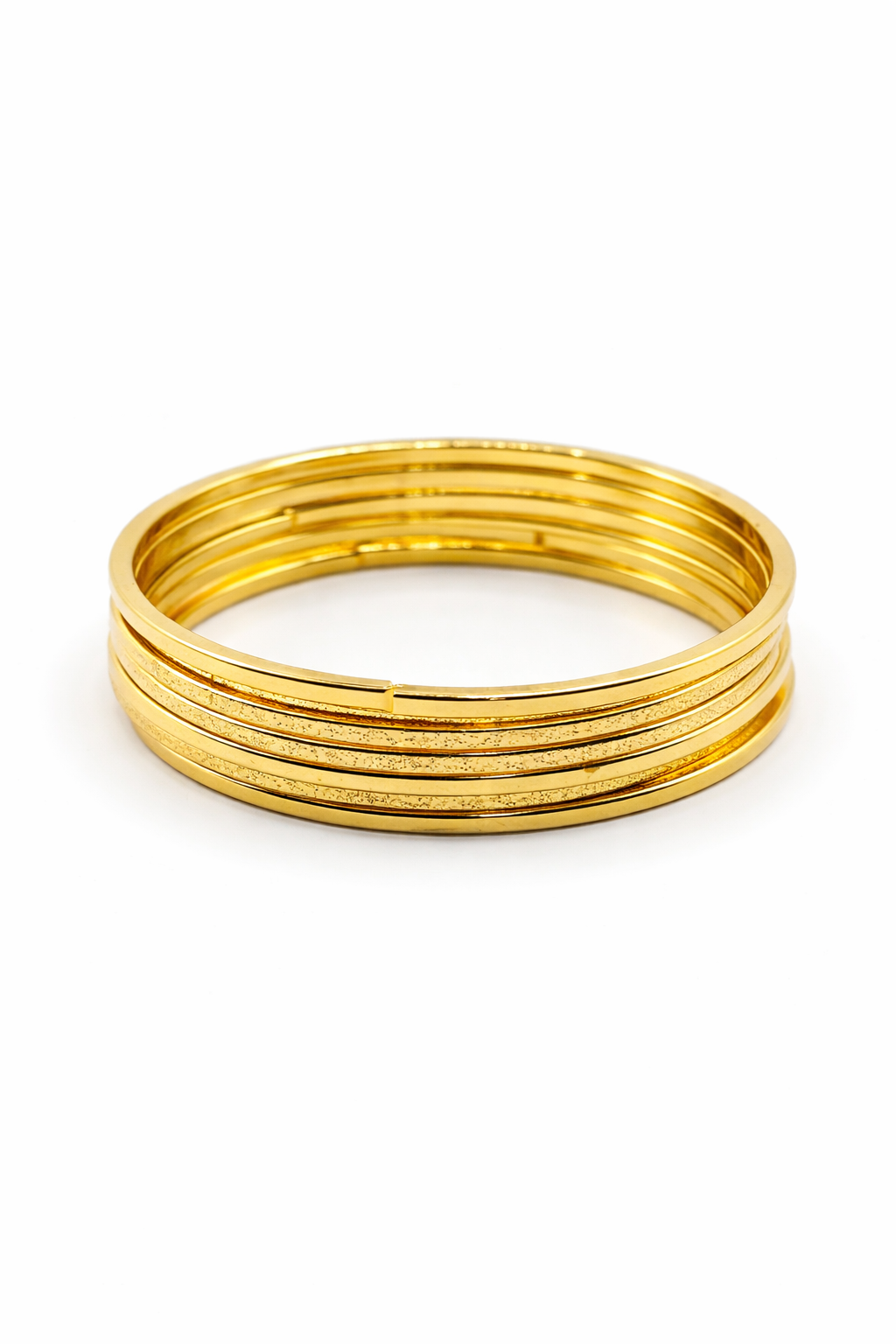 Kids 5cm Classic Multi-Layer Bangle Set – Gold Colored