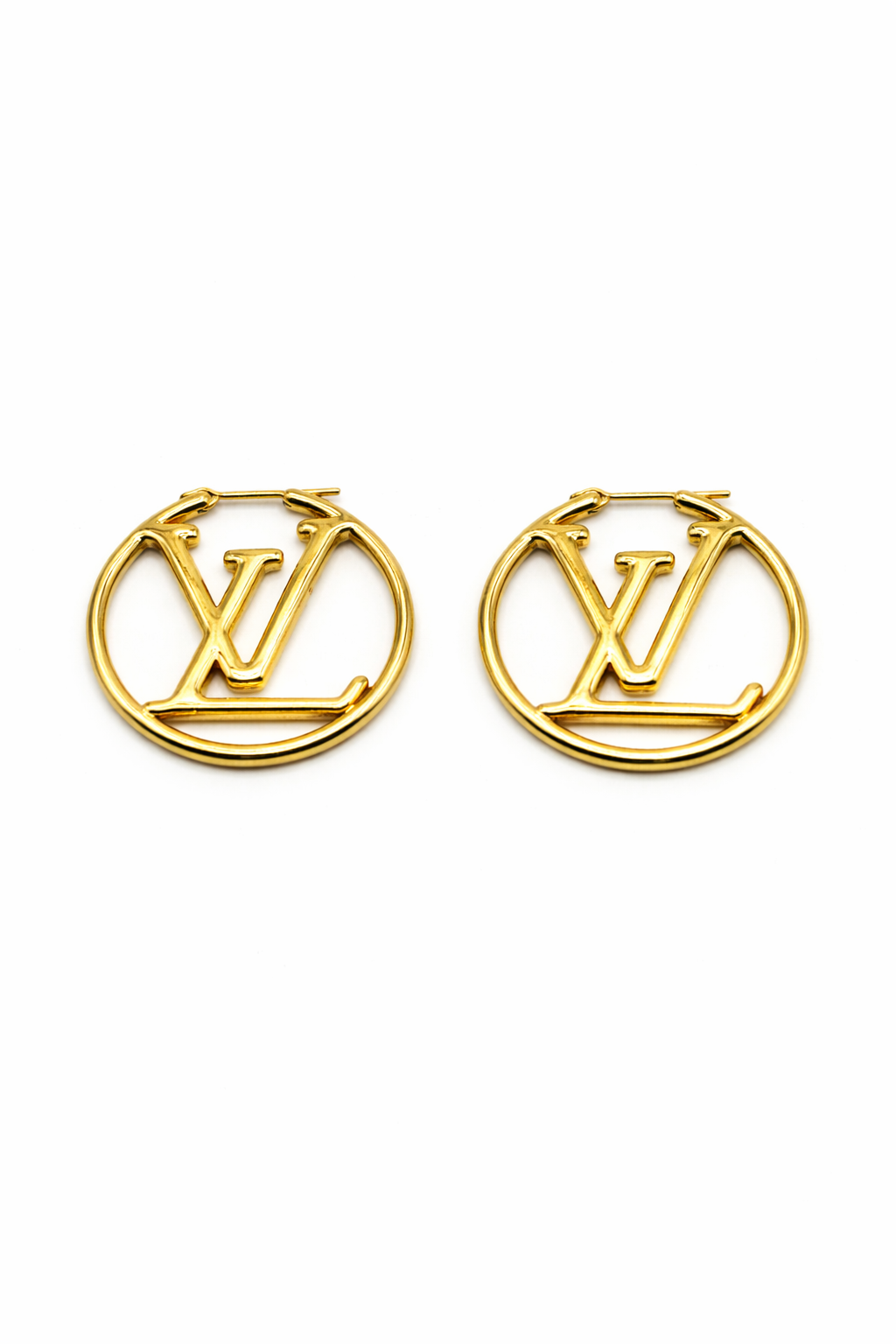 Monogram Circle Hoop Earrings – Gold Colored