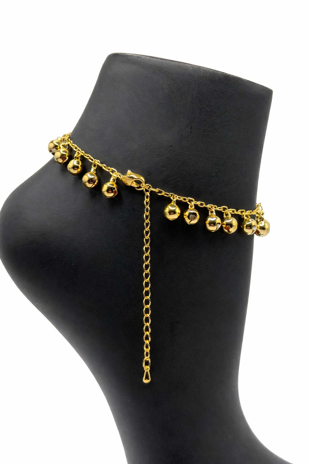 Floral Charm Drop Necklace with Bell Accents – Gold Colored
