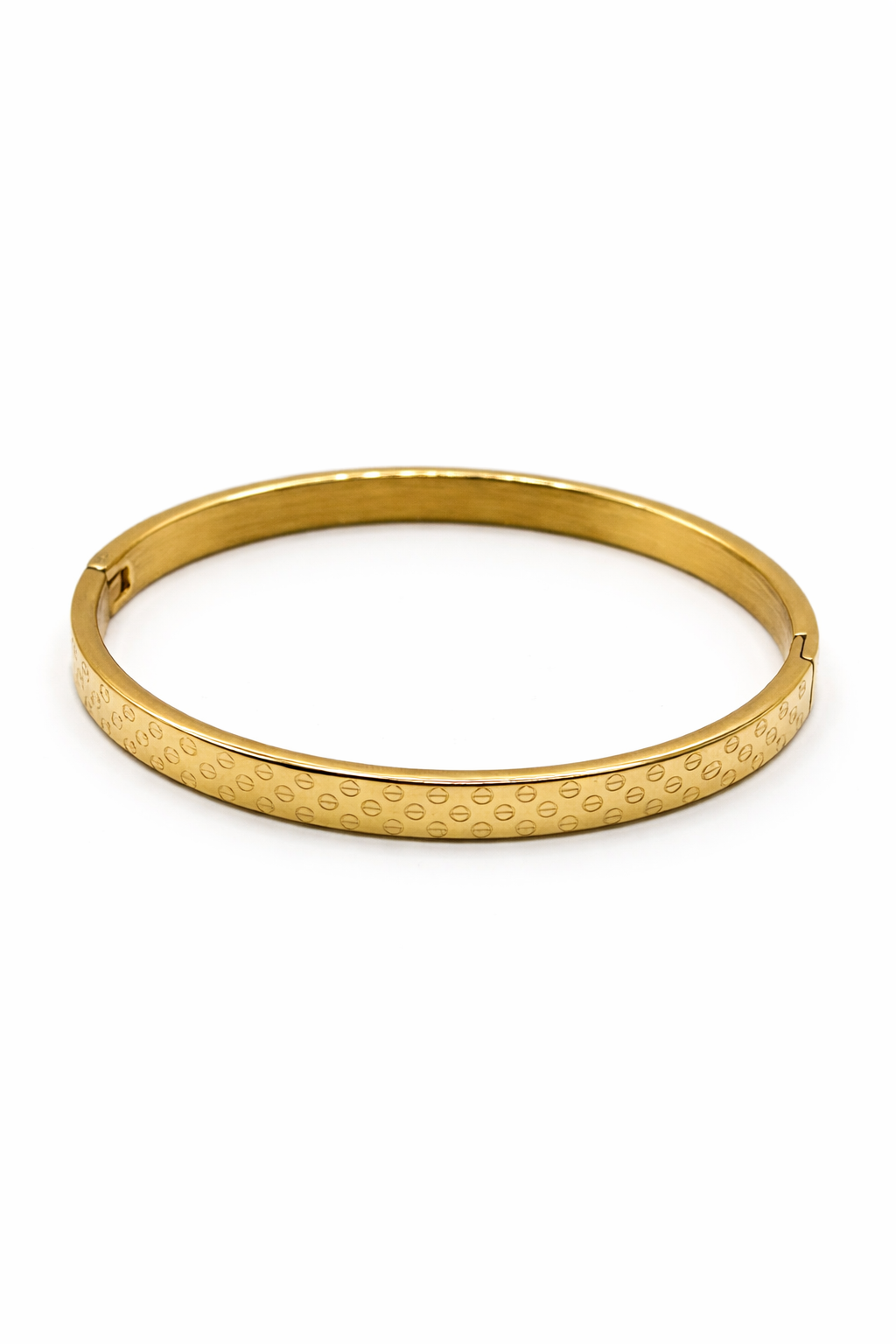 Slim Screw Motif Bangle – Gold Colored