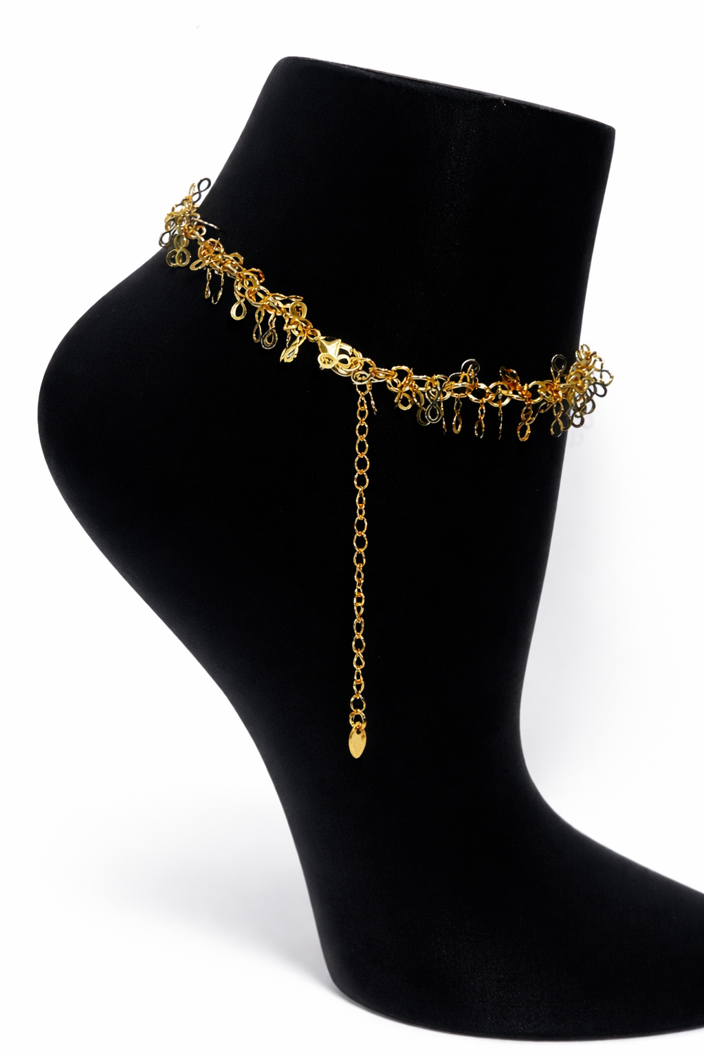 Delicate Fringe Detail Anklet – Gold Colored