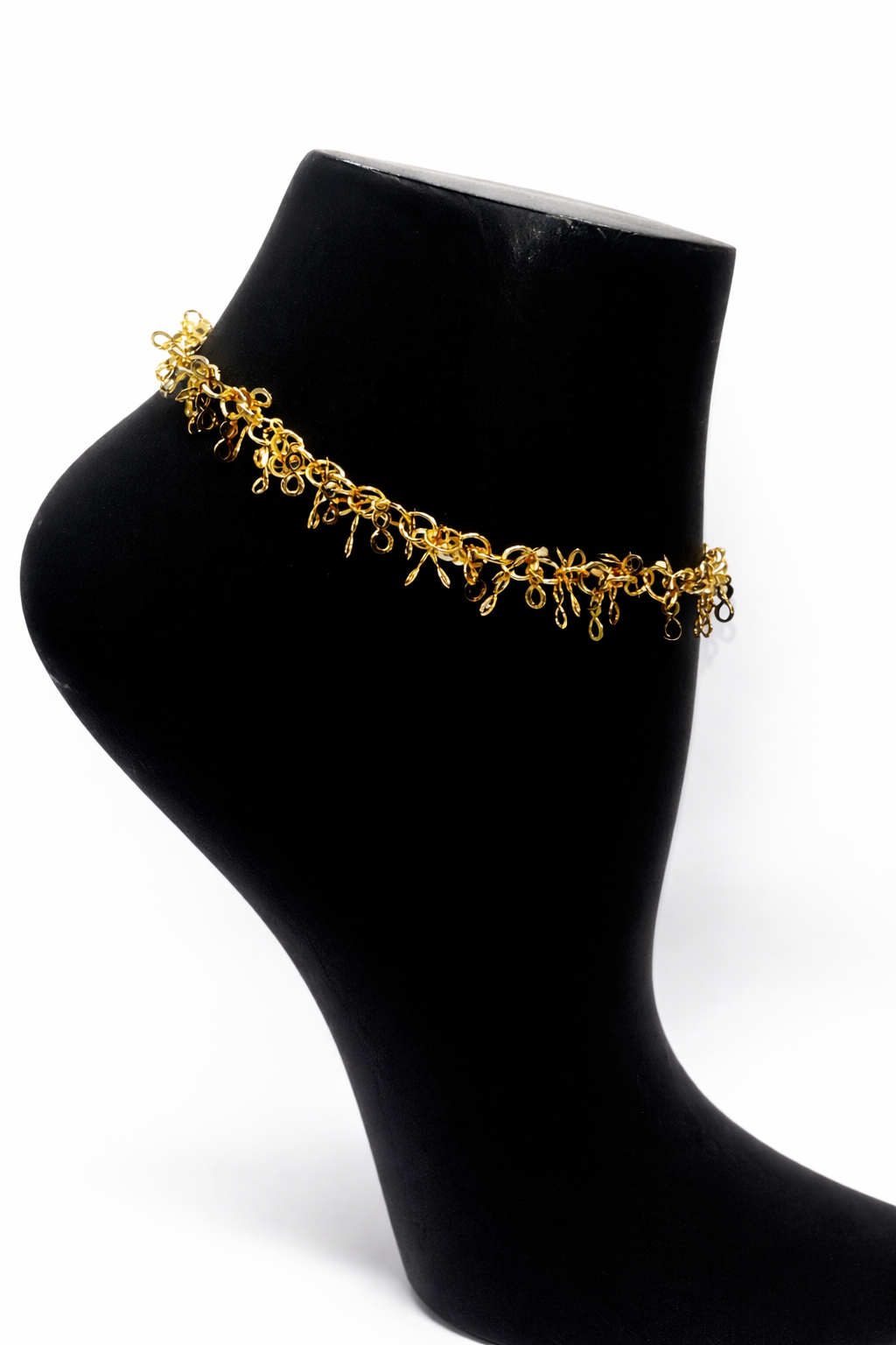 Delicate Fringe Detail Anklet – Gold Colored