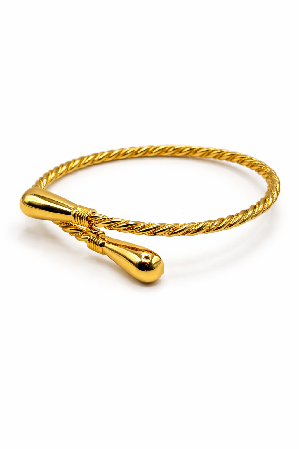 Twisted Rope Open Cuff Bracelet – Gold Colored