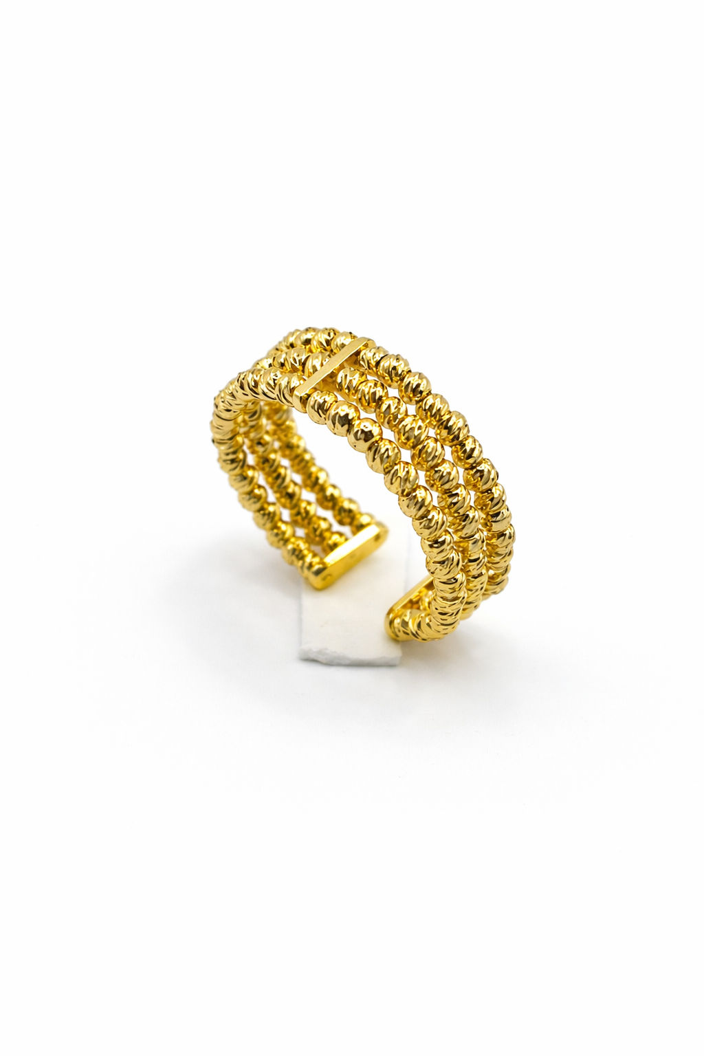 Multi-Layer Beaded Gold Statement Ring
