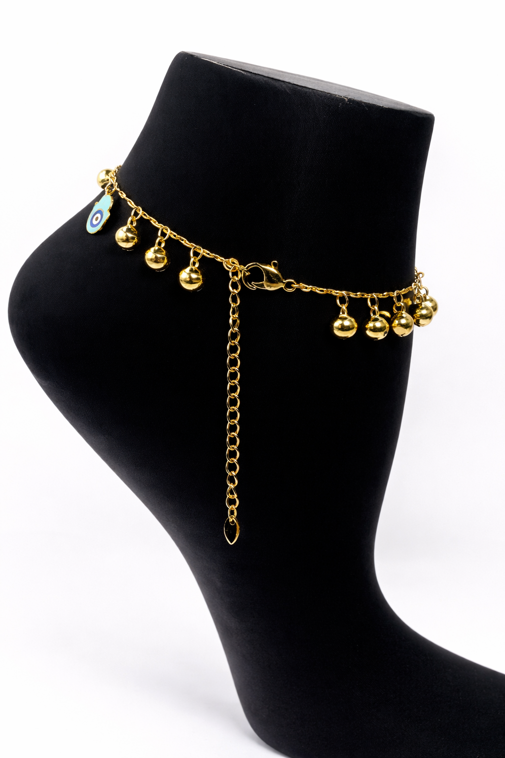 REDO Hamsa Evil Eye Charm Anklet – Gold Colored