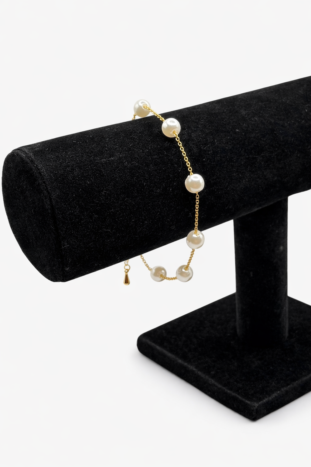 Pearl Station Chain Bracelet – Gold Colored
