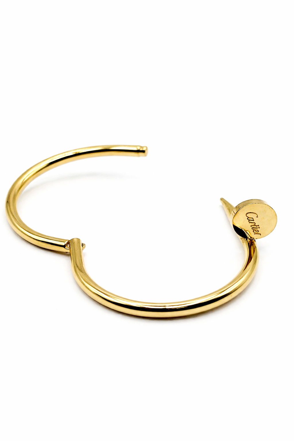 Nail Design Bangle Bracelet – Gold Colored