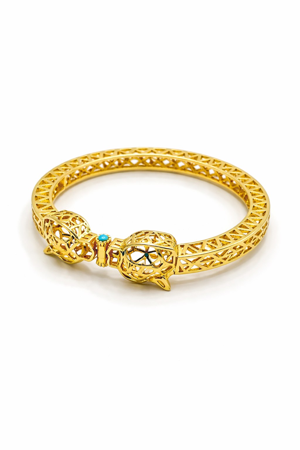 Filigree Elephant Bangle Bracelet – Gold Colored