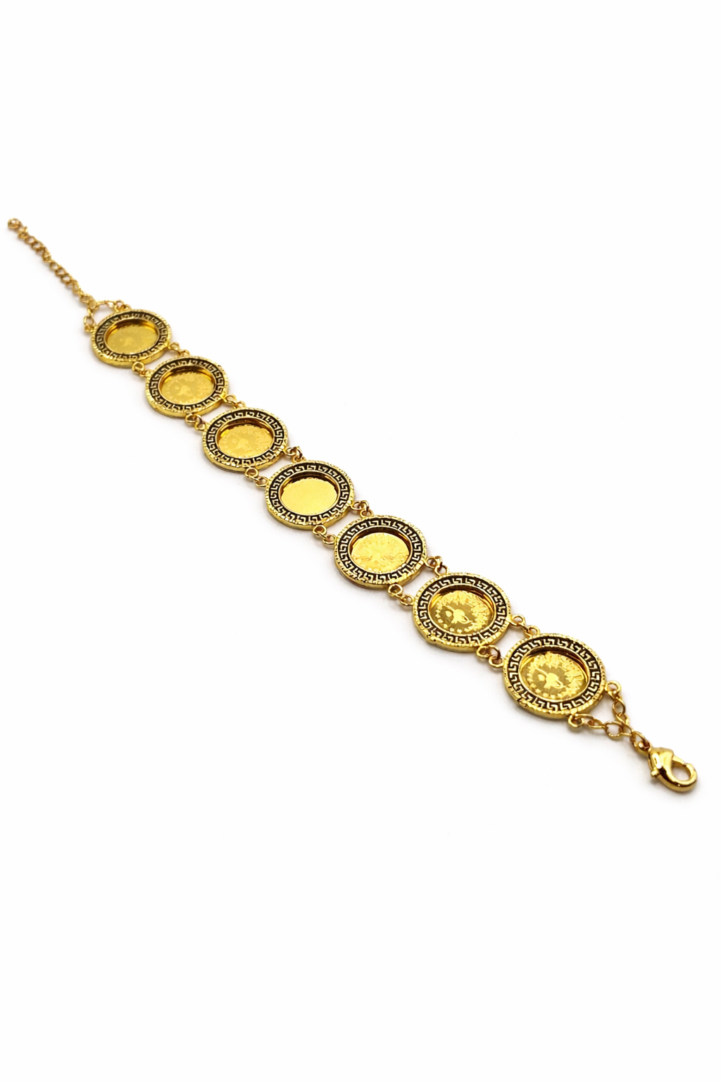 Greek Coin Link Bracelet – Gold Colored