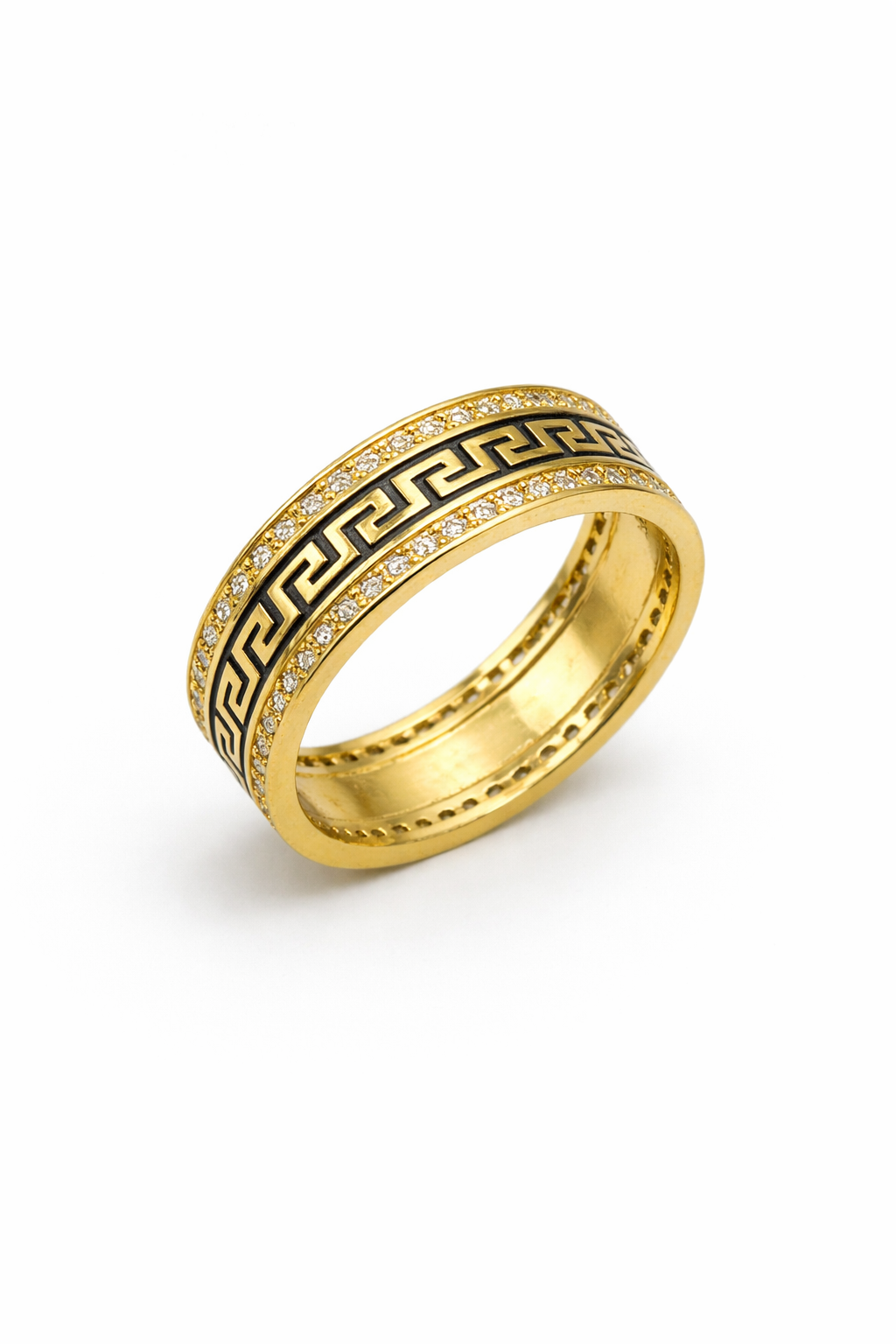 Greek Key Diamond Band