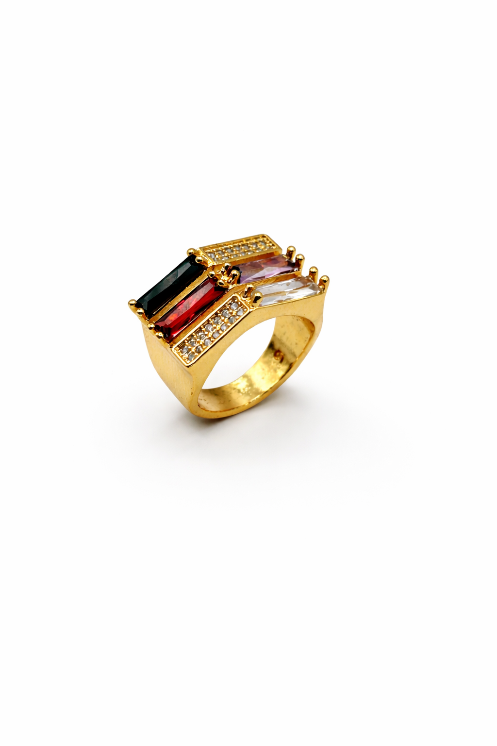 Triple Gem Statement Ring