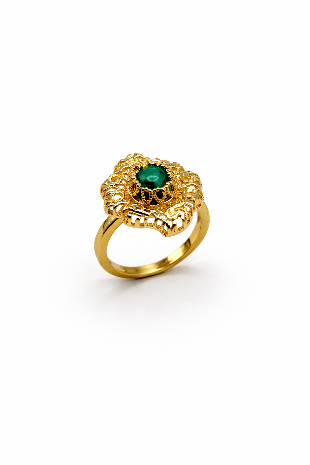 Vintage Emerald Crown Ring