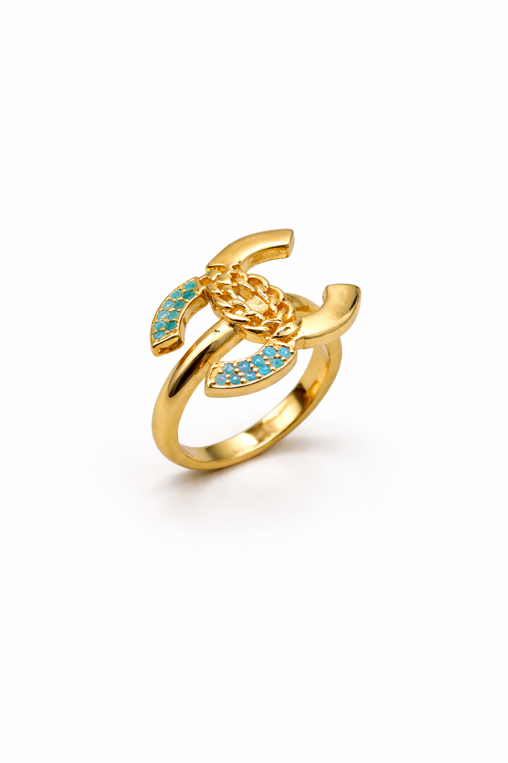 Double C Cross Ring – Gold Colored