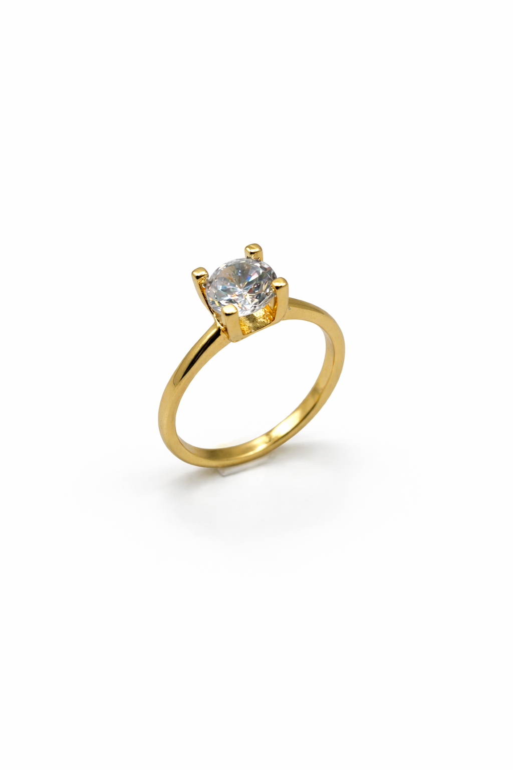 Elegant Solitaire Ring – Gold Colored