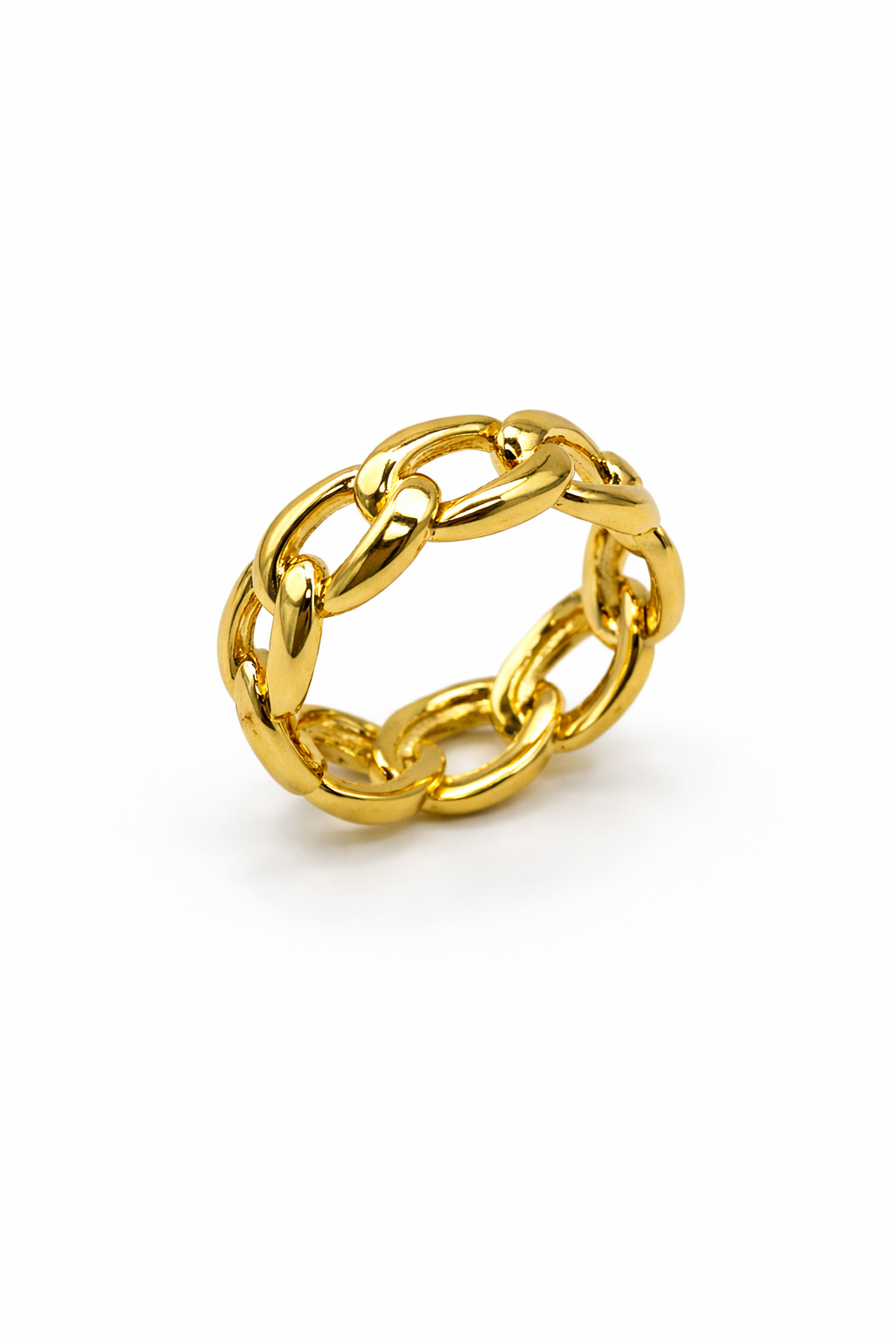 Bold Chain Link Band Ring – Gold Colored