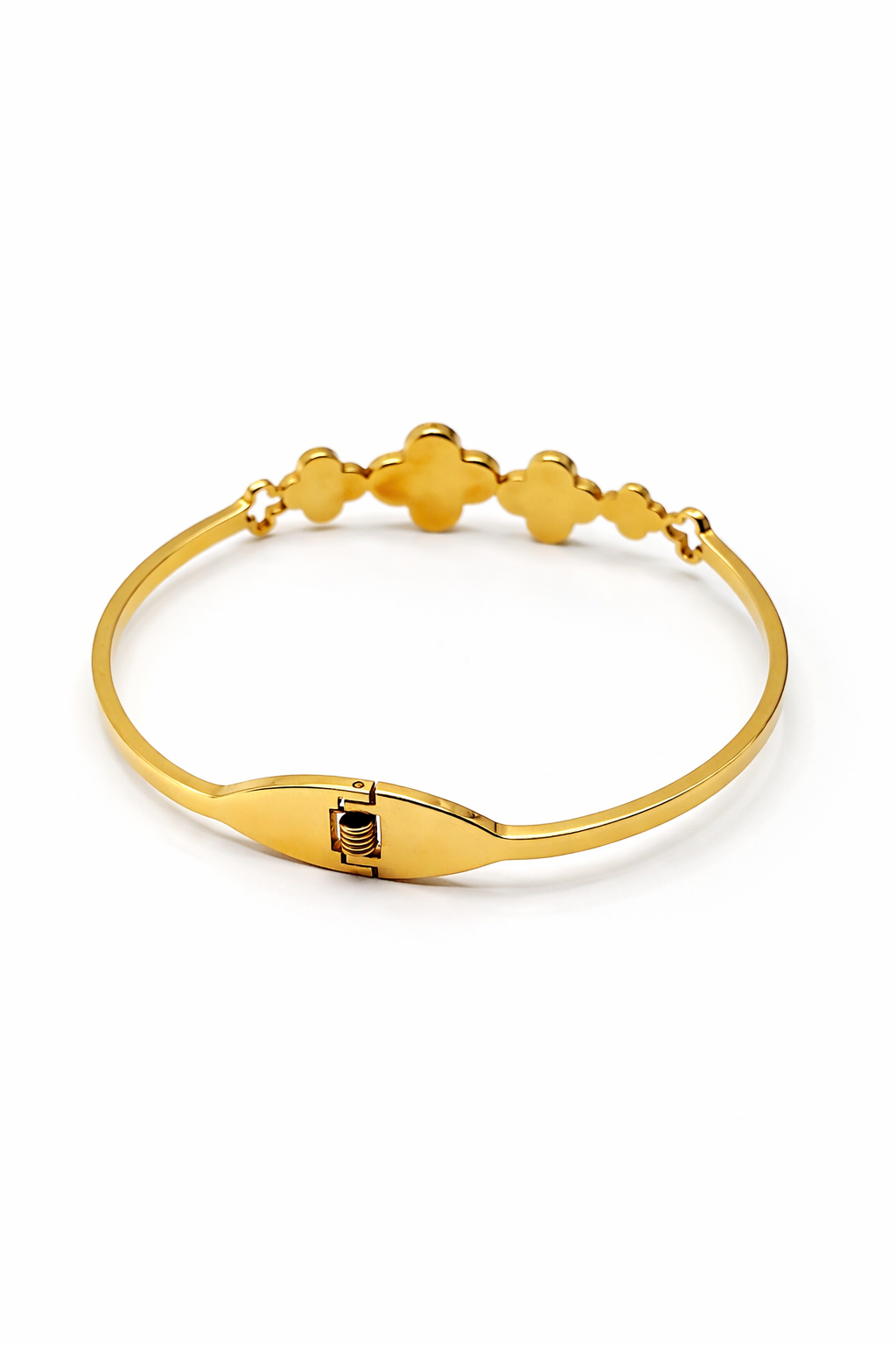 Kids Black Clover Motif Bangle Bracelet – Gold Colored