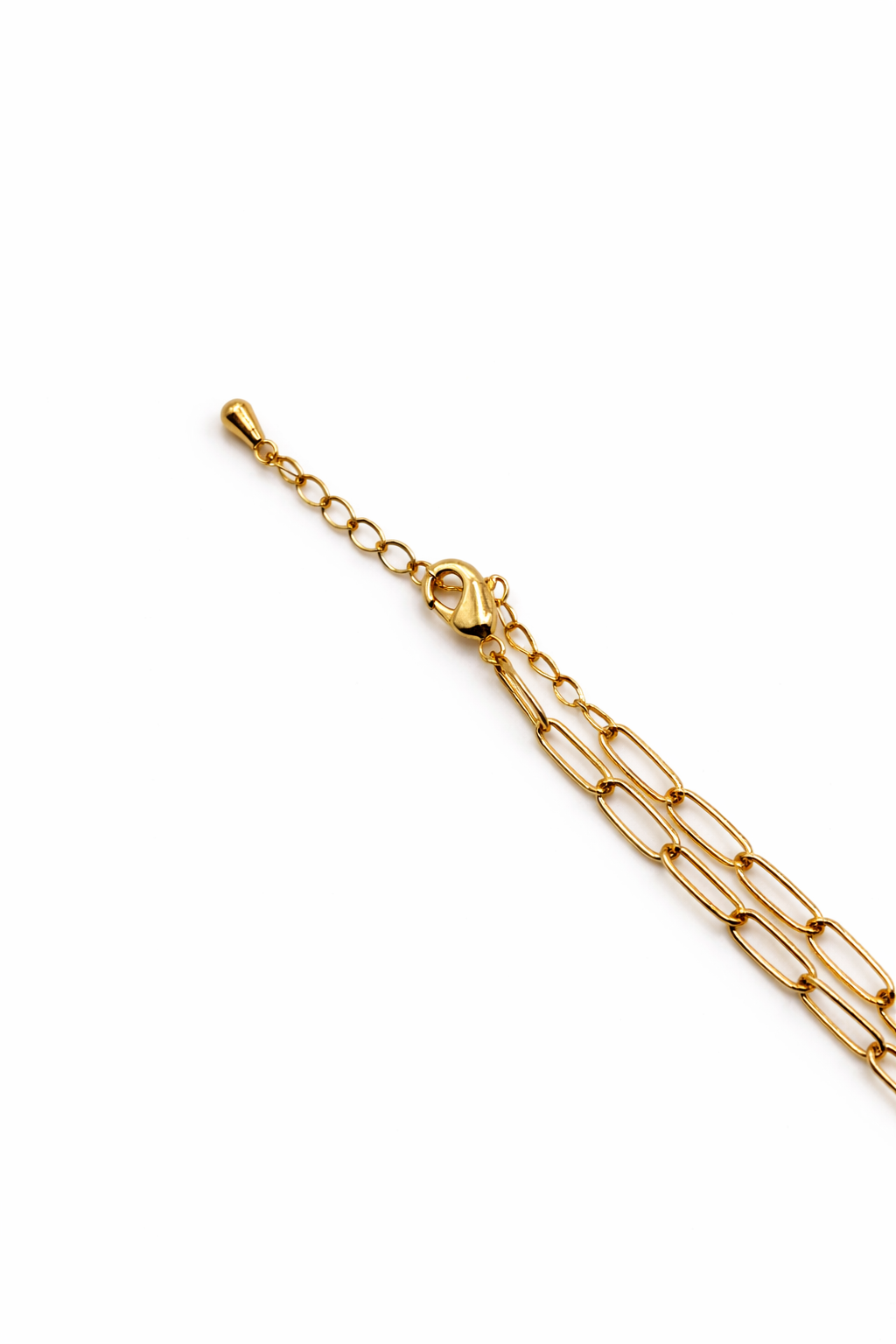 Double Hexagon Link Pendant Necklace – Gold Colored