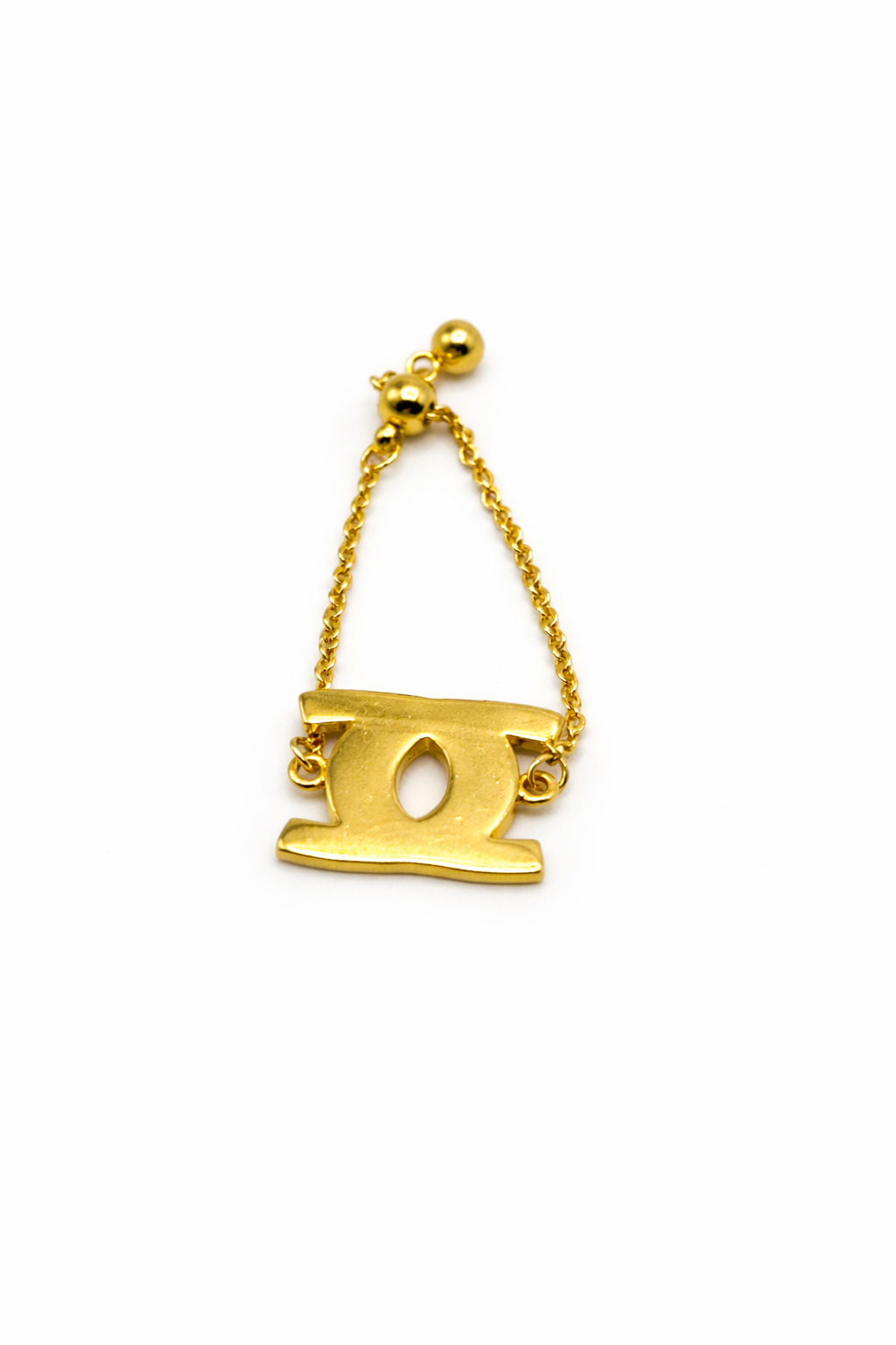 Monogram Adjustable Chain Ring – Gold Colored